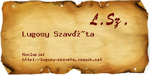 Lugosy Szavéta névjegykártya