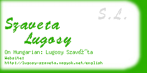 szaveta lugosy business card
